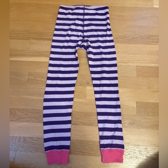 Hanna Andersson Striped Long John Pj Pants Chateau Purple/First Lavendar 8/130 - Picture 2 of 4